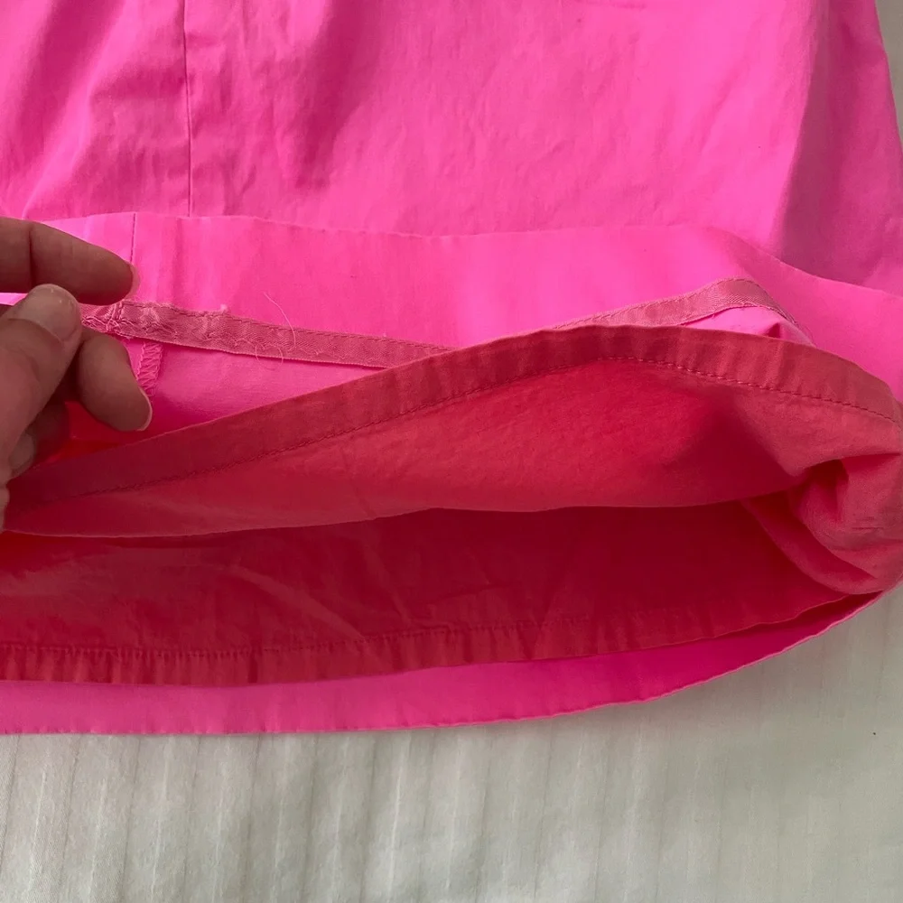 J. Crew Flamenca Neon Hot Pink Strapless Ruffle Cocktail Dress Cotton Sz 6 - Picture 16 of 16